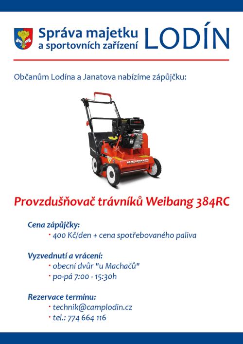 provzdušňovač trávníku zápůjčka